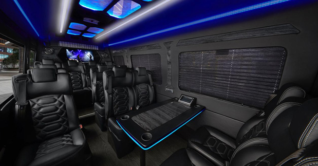 A1 Limo Mercedes Benz Sprinter Van Interior